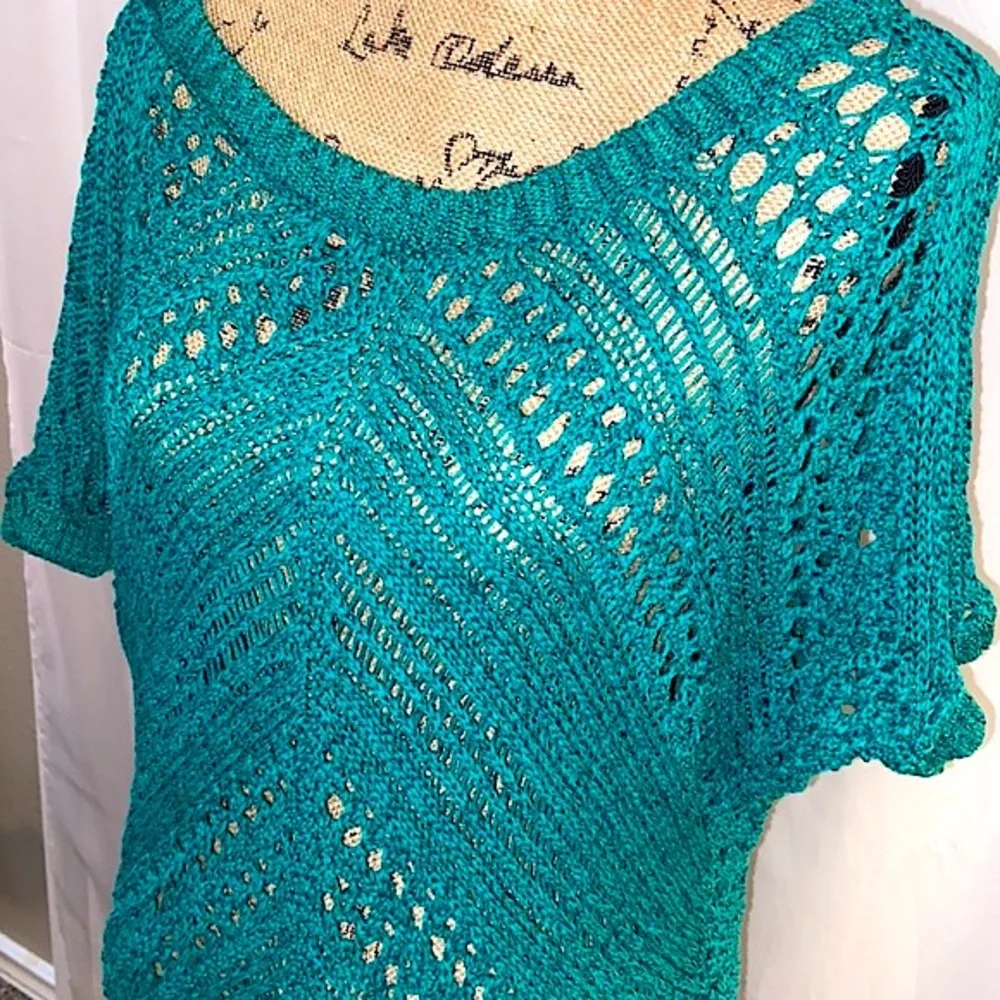 Express Emerald Chunky Open Knit Batwing Sweater XS